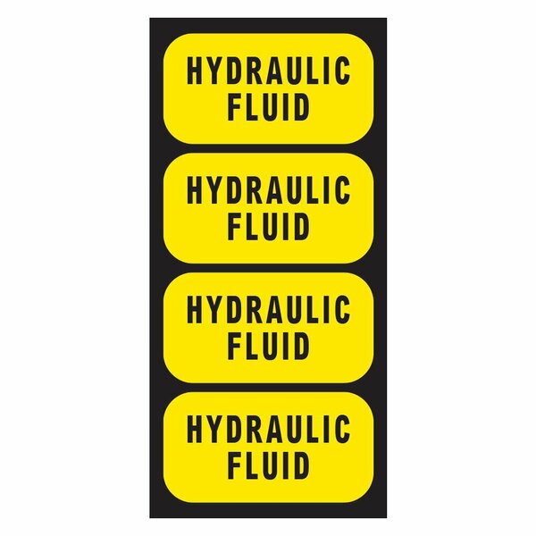 Fuel Stickers Hydraulic Fluid Sticker, Hydraulic Oil Label: Drum, Tanks, Container, Hvy-Dty, 2''x1'', 20PK Z-2X1HF-20PK